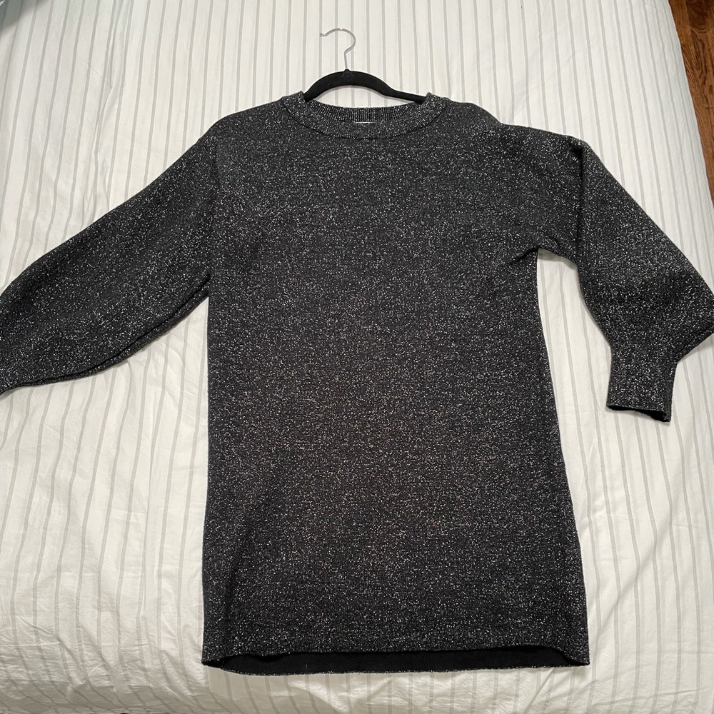 Silver and black sparkly sweater dress